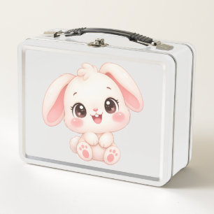 Sleepy Baby Bunny Metal Lunch Box