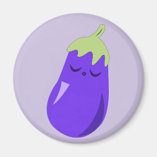 Sleepy Baby Eggplant magnet