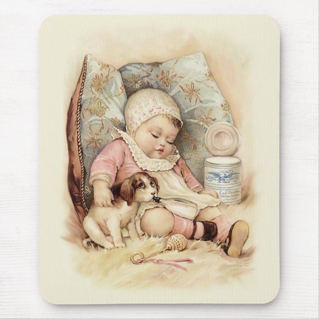 Sleepy Baby Mouse Pad (Front)
