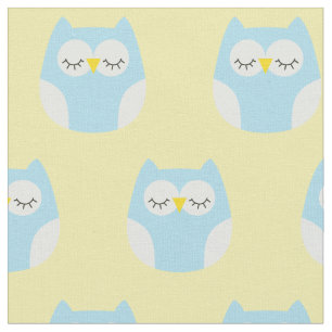 Sleepy Baby Owls Cute Nursery Decor Fabric