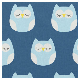 Sleepy Baby Owls Cute Nursery Decor Fabric