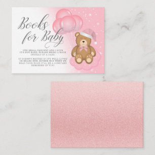 Sleepy Bear Balloon Baby Shower Books For Baby Enclosure Card