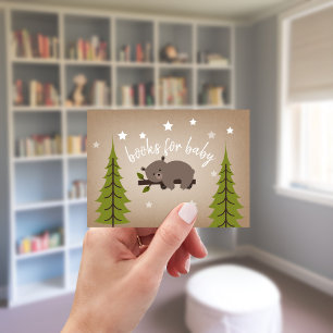 Sleepy Bear Cardstock Baby Shower Book Request Enclosure Card