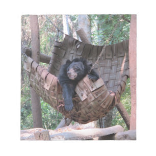 Sleepy Bear Hammock Park Forest Trail Camping Art Notepad
