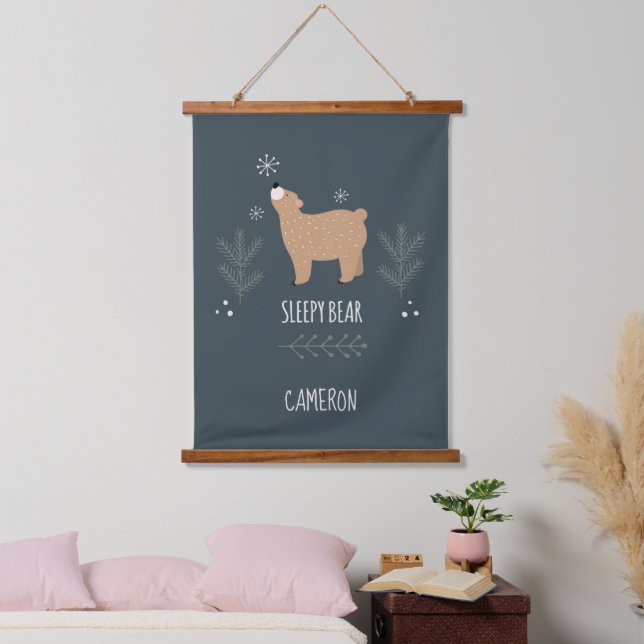 Sleepy Bear Hanging Tapestry (Bedroom)
