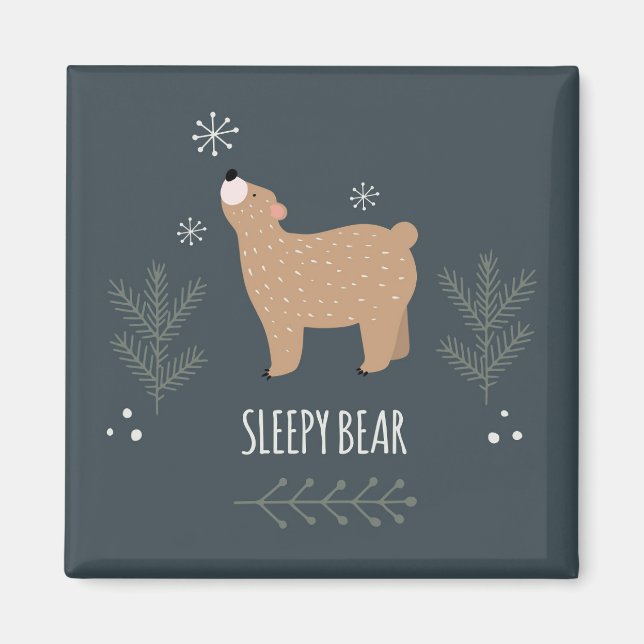Sleepy Bear Magnet (Front)