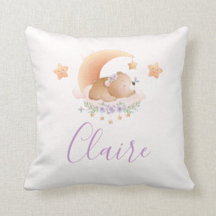 Sleepy Bear on Cloud Baby Girl Baby Cushion