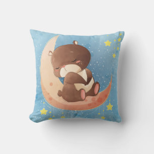 Sleepy Bear Throw Pillow