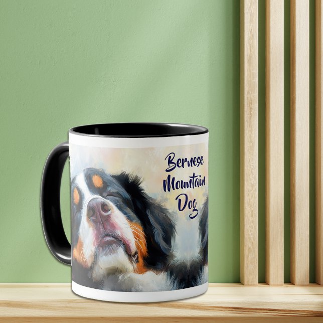 Sleepy Bernese Mountain Dog Portrait Mug (Creator Uploaded)