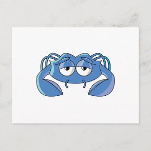 sleepy blue crab postcard