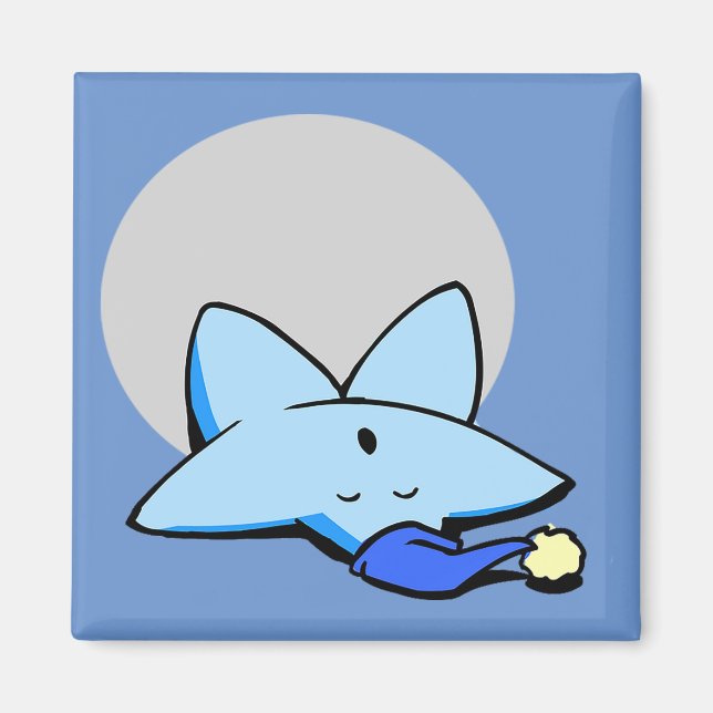 Sleepy Blue Star Magnet (Front)