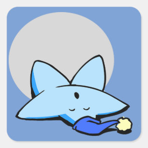 Sleepy Blue Star Sticker