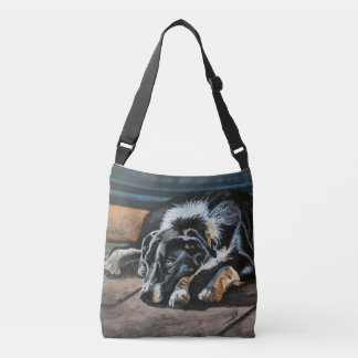 Sleepy Border Collie Cross-Body Bag