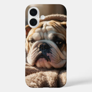 Sleepy Bulldog iPhone 16 Case