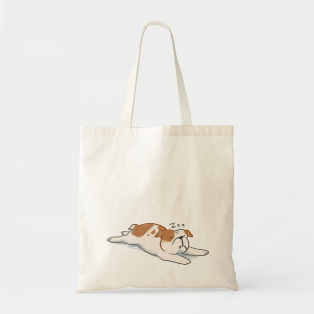 Sleepy Bulldog Tote Bag (Front)