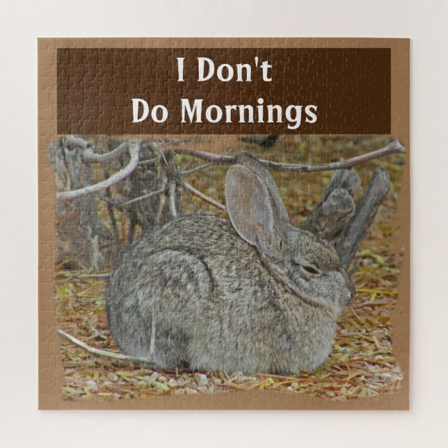 Sleepy Bunny Desert Hare Dislike Morning Rabbit Jigsaw Puzzle (Vertical)