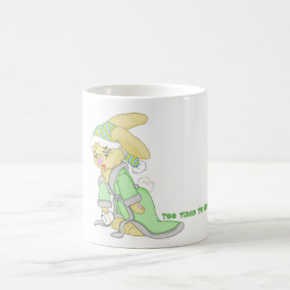 Sleepy Bunny Mug- "too tired to hold ears up" Coffee Mug
