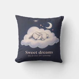Sleepy Bunny on Cloud Pastel Chalk Throw Pillow