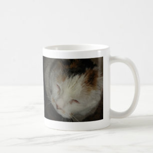 Sleepy Calico Cat Coffee Mug