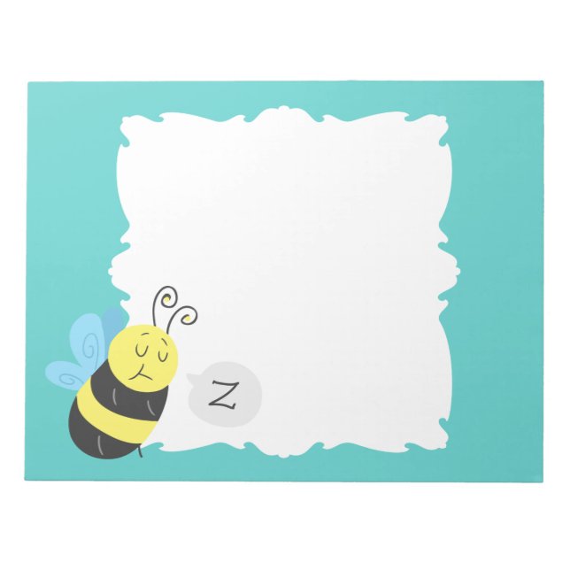 Sleepy Cartoon Bumblebee Notepad (Front)