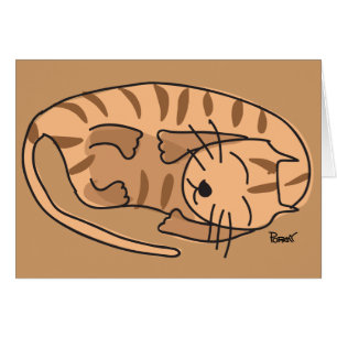 Sleepy Cat Blank Card