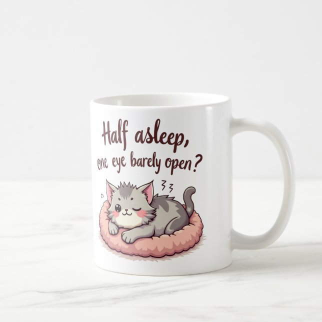 Sleepy Cat Coffee Mug (Right)