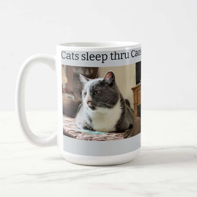 Sleepy Cat Coffee Mug (Left)