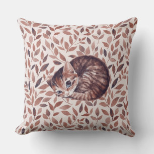 Sleepy cat cushion