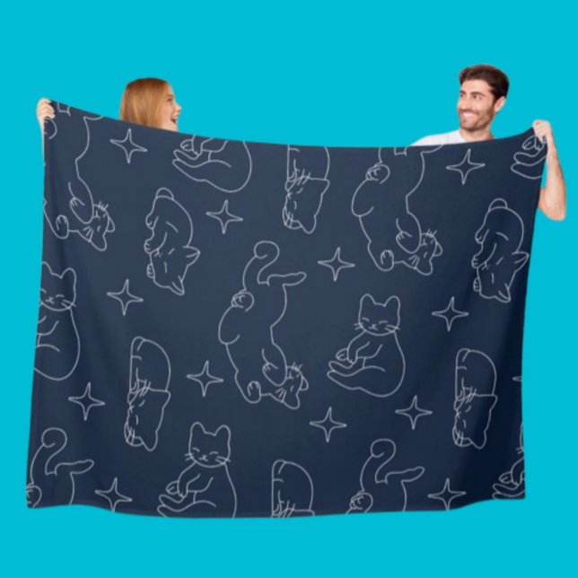 Sleepy Cat Fleece Blanket – Cosy Cat Pattern (Creator Uploaded)