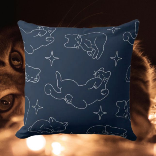 Sleepy Cat Lover Throw Pillow – Cosy Pattern (Creator Uploaded)