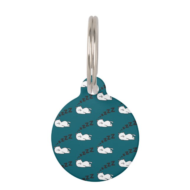 Sleepy cat pet tag (Front)