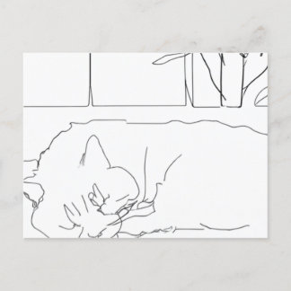 Sleepy Cat Postcard
