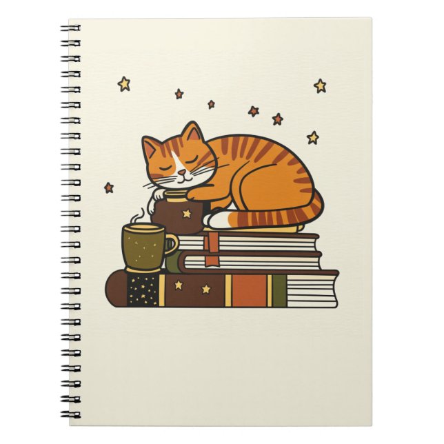 Sleepy Cat Reading Notebook (Front)