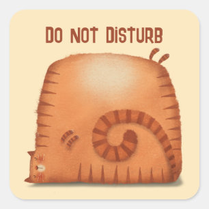 Sleepy Cat Square Sticker