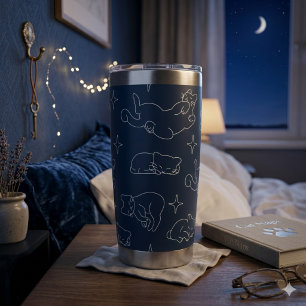 Sleepy Cat Thermal Tumbler – Napping Cat Pattern