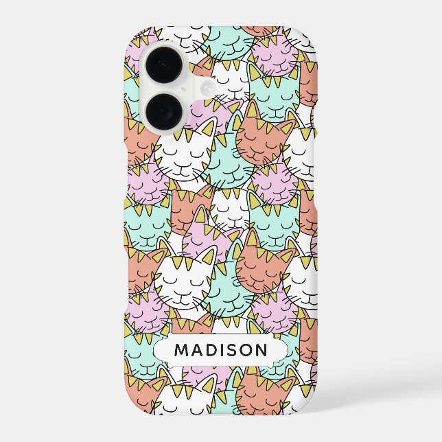 Sleepy Cats Pattern custom name phone cases (Back)