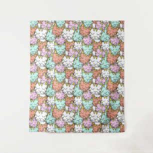 Sleepy Cats Pattern tapestries
