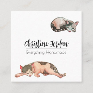 Sleepy Cats Square Business Card