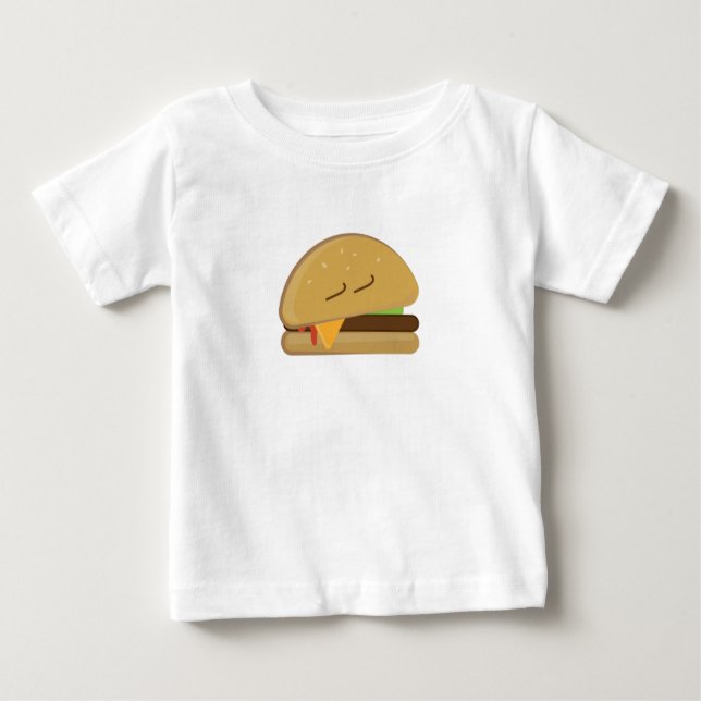 Sleepy Cheeseburger Baby T-Shirt (Front)