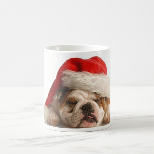 Sleepy Christmas Bulldog Mug (Center)