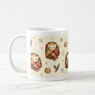 Sleepy Cocoa Mugs Pattern Cookies Holly