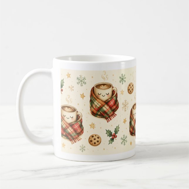 Sleepy Cocoa Mugs Pattern Cookies Holly (Left)
