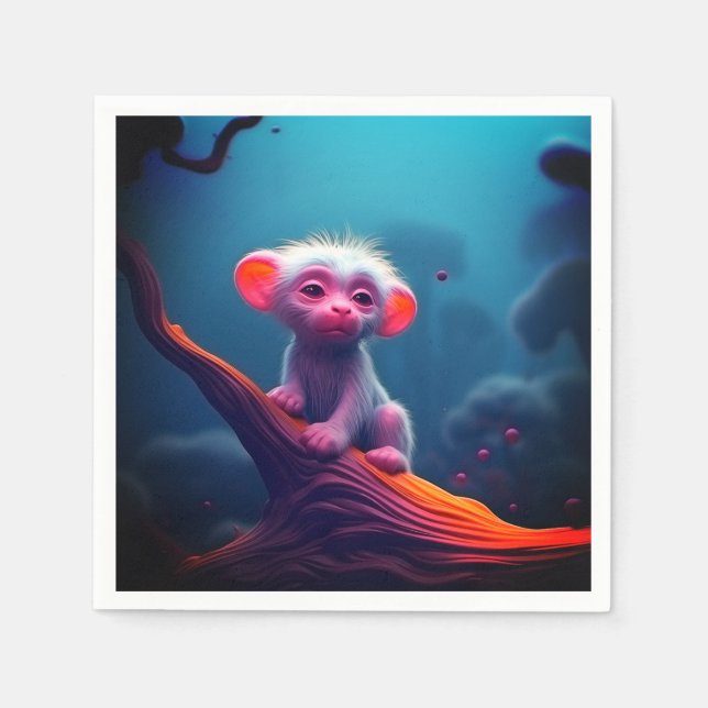 Sleepy Creature Napkin (Front)