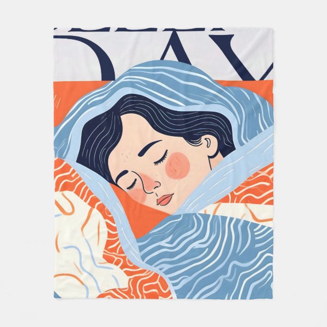Sleepy Day Fleece Blanket (Front)