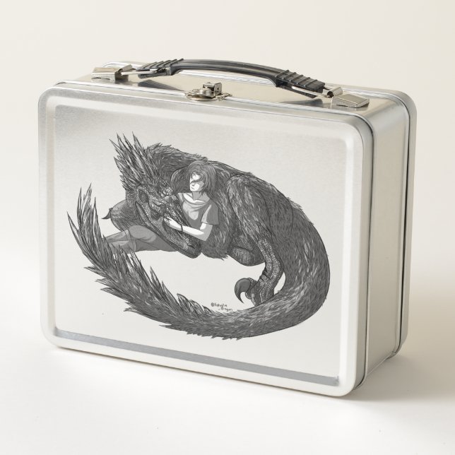 Sleepy Dinosaur Metal Lunch Box (Front)