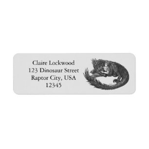 Sleepy Dinosaur Return Address Label