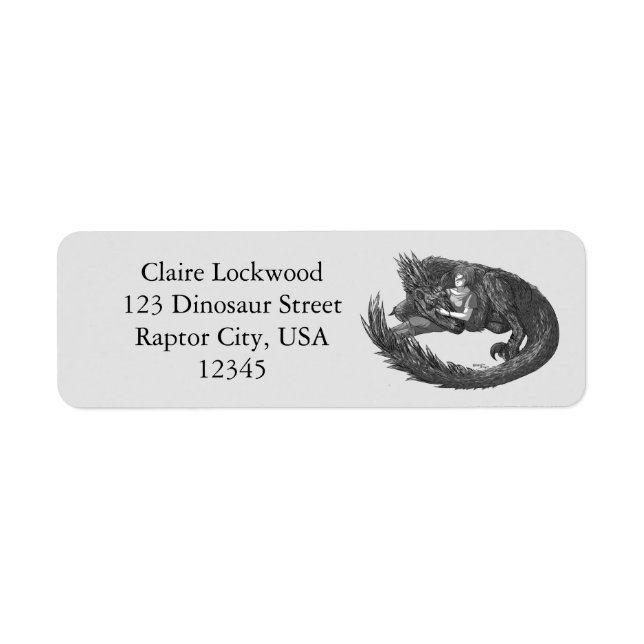 Sleepy Dinosaur Return Address Label (Front)