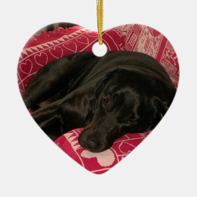 Sleepy Dog Christmas Tree Ornament (Front)