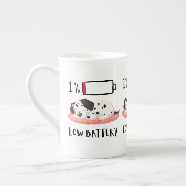 Sleepy Dog Design Bone China Mug (Left)