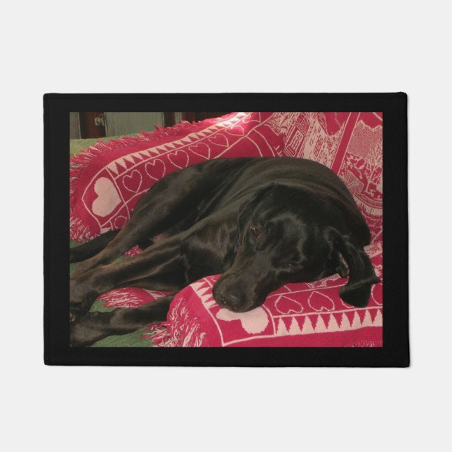 Sleepy Dog Doormat - Customisable (Front)